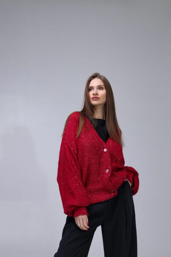 Knitted Mohair cardigan with sequins