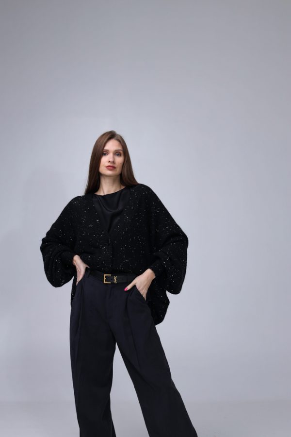 Knitted Mohair cardigan with sequins - Image 5