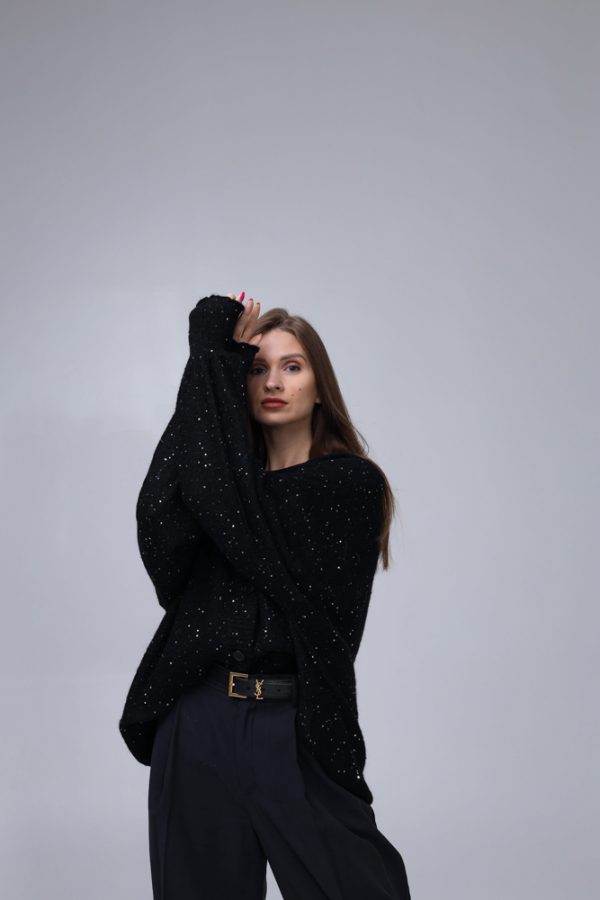 Knitted Mohair cardigan with sequins - Image 5