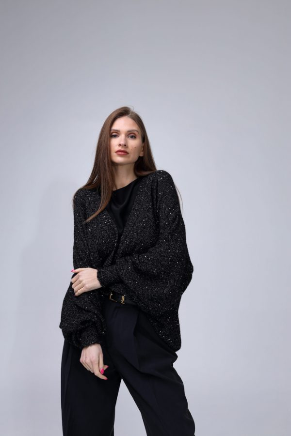 Knitted Mohair cardigan with sequins