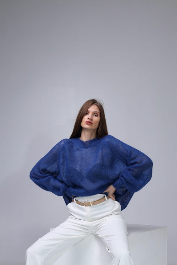 Knitted Mohair and Silk sweater - Image 8