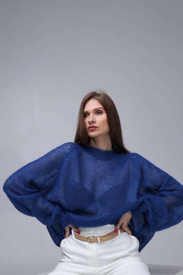 Knitted Mohair and Silk sweater - Image 7