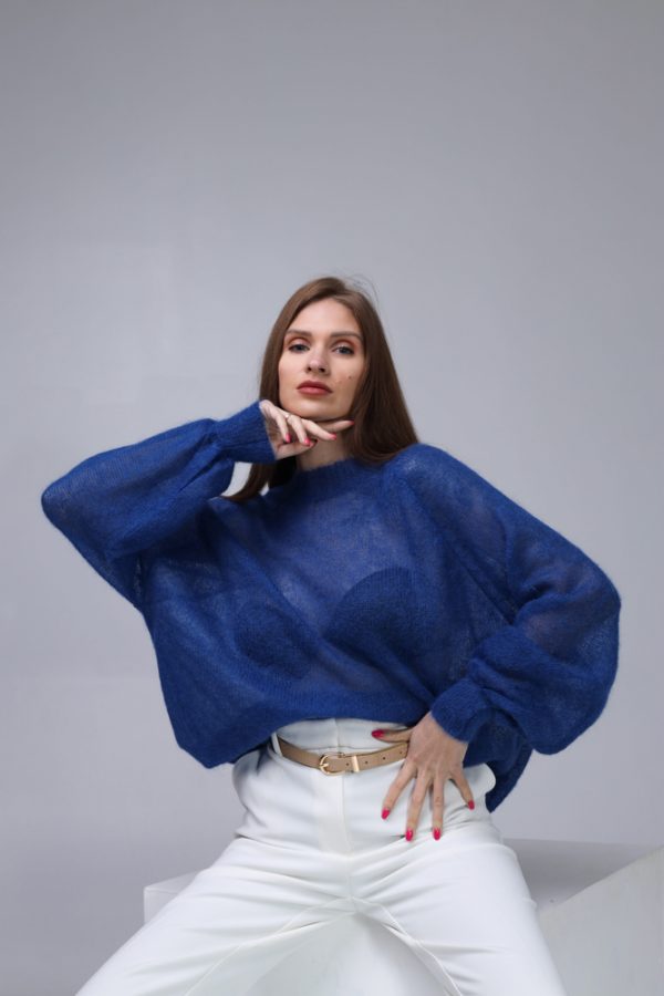 Knitted Mohair and Silk sweater - Image 6