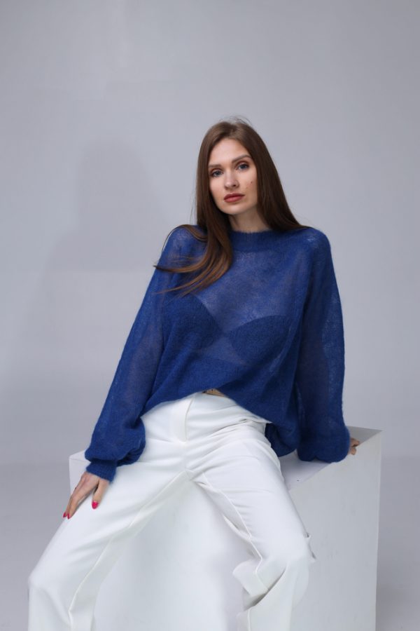 Knitted Mohair and Silk sweater - Image 4