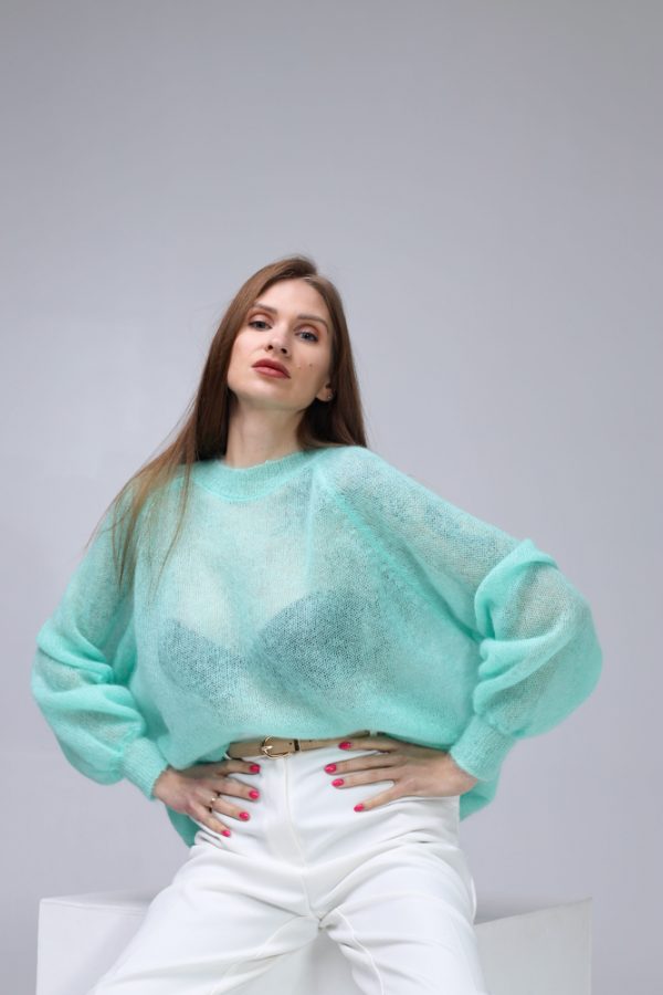 Knitted Mohair and Silk sweater - Image 12