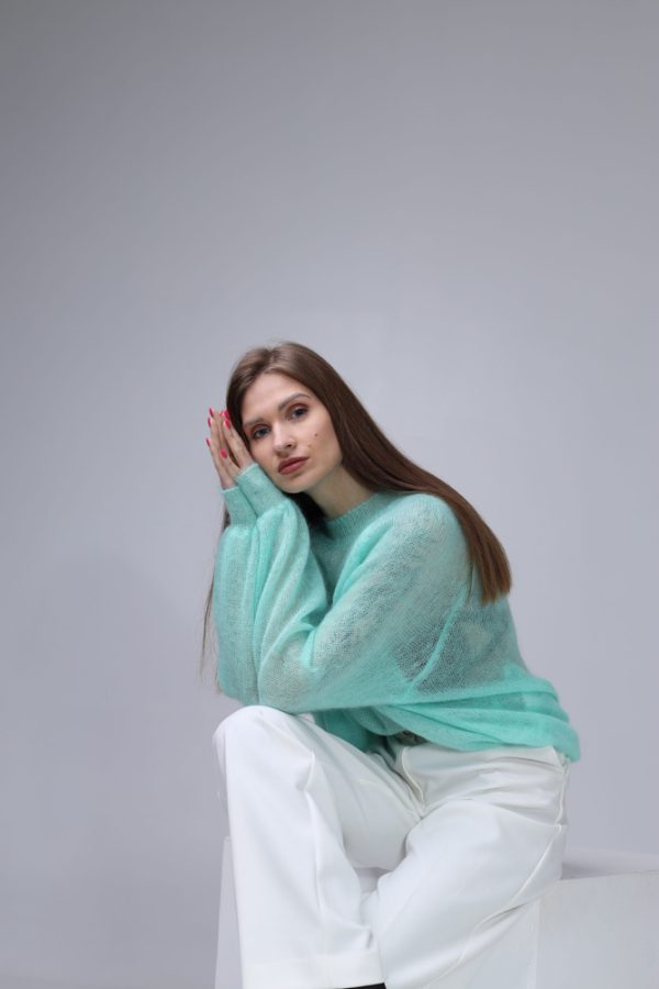 Knitted Mohair and Silk sweater - Image 11