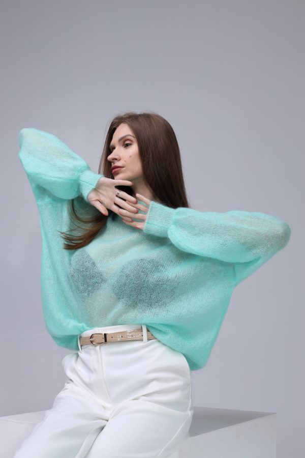 Knitted Mohair and Silk sweater