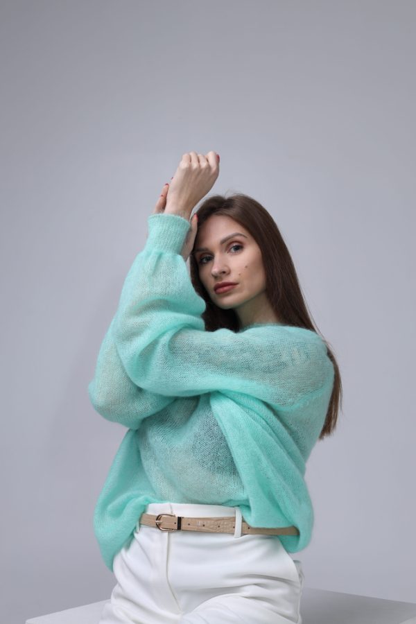 Knitted Mohair and Silk sweater - Image 9