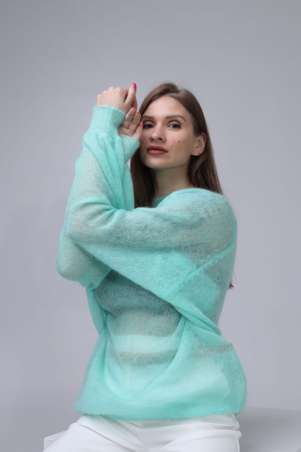 Knitted Mohair and Silk sweater - Image 8