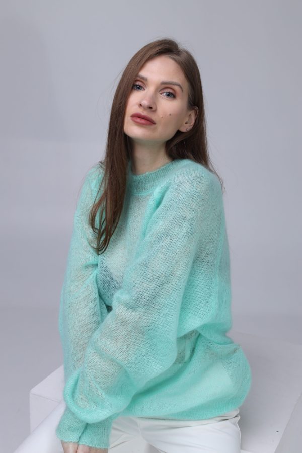 Knitted Mohair and Silk sweater - Image 7