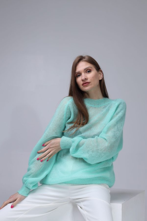 Knitted Mohair and Silk sweater - Image 6