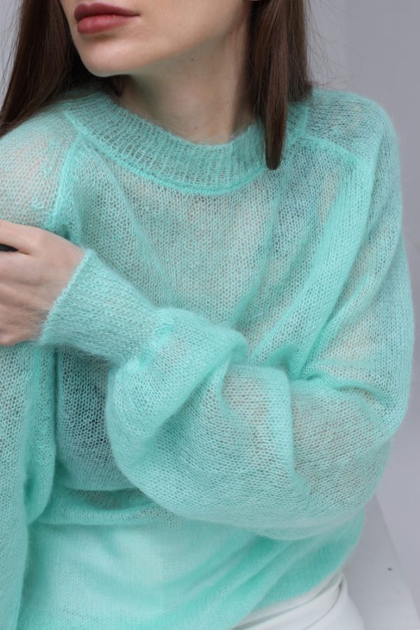 Knitted Mohair and Silk sweater - Image 3