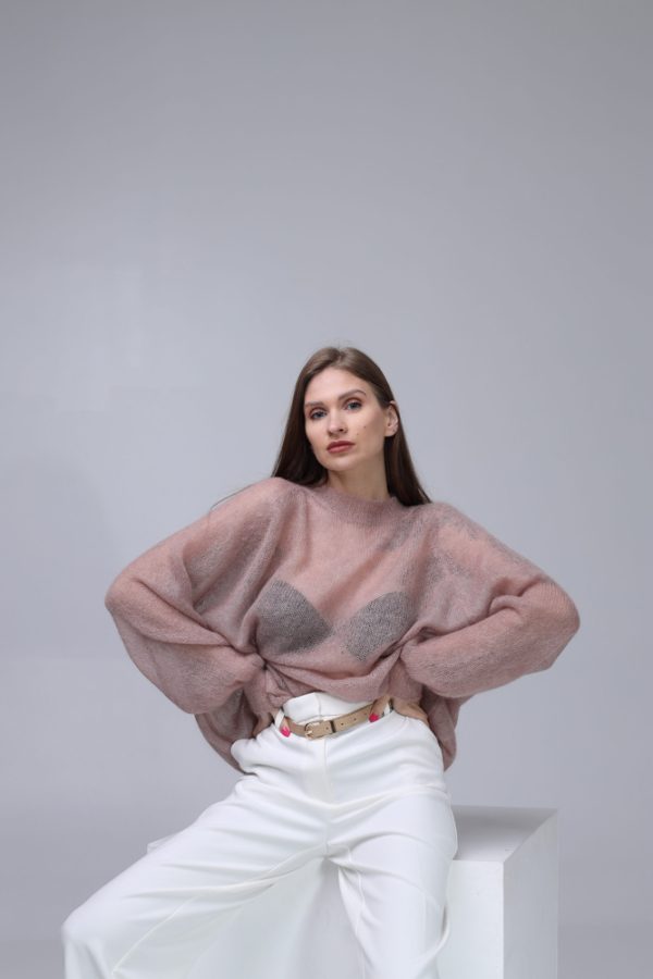 Knitted Mohair and Silk sweater - Image 5