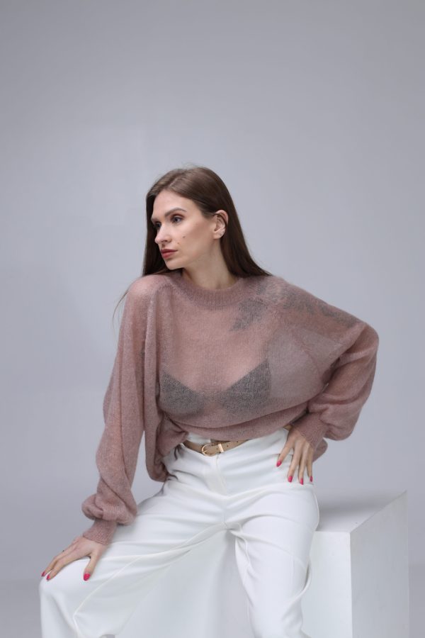 Knitted Mohair and Silk sweater - Image 4