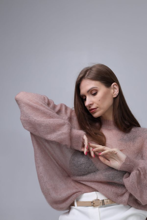 Knitted Mohair and Silk sweater