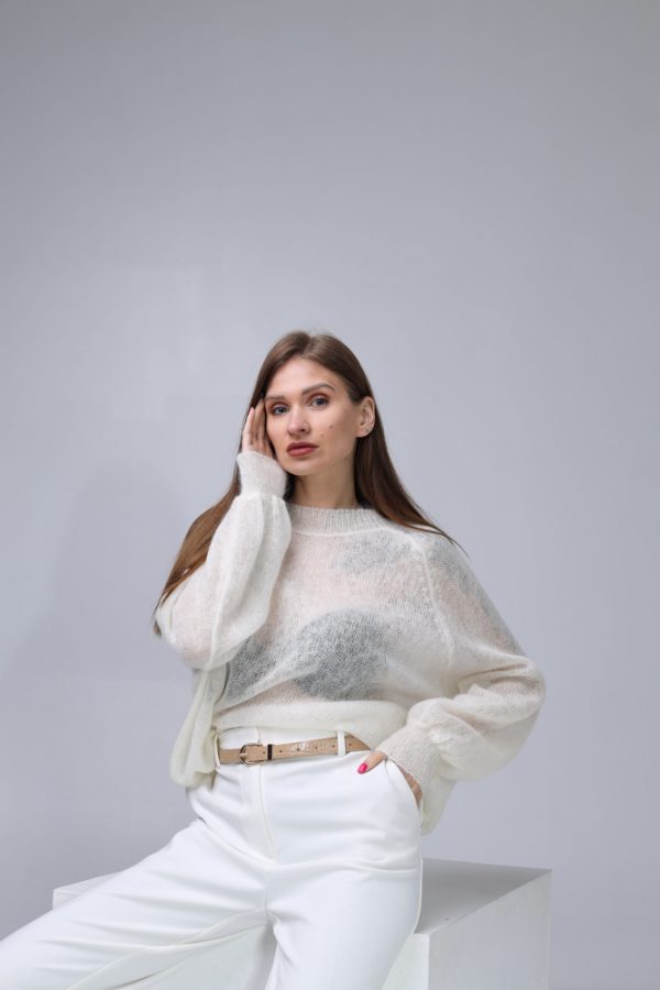 Knitted Mohair and Silk sweater - Image 6