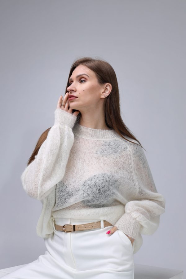 Knitted Mohair and Silk sweater - Image 5