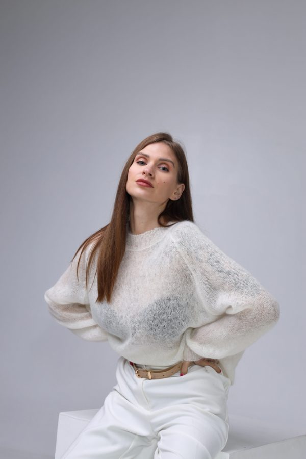 Knitted Mohair and Silk sweater - Image 4