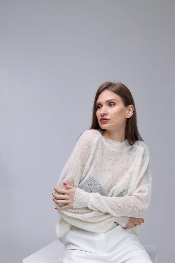 Knitted Mohair and Silk sweater - Image 3