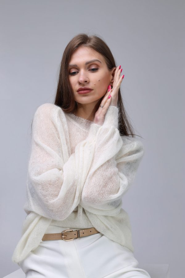 Knitted Mohair and Silk sweater - Image 2