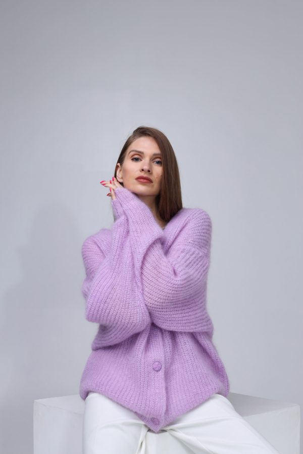 Knitted Mohair and Silk Cardigan