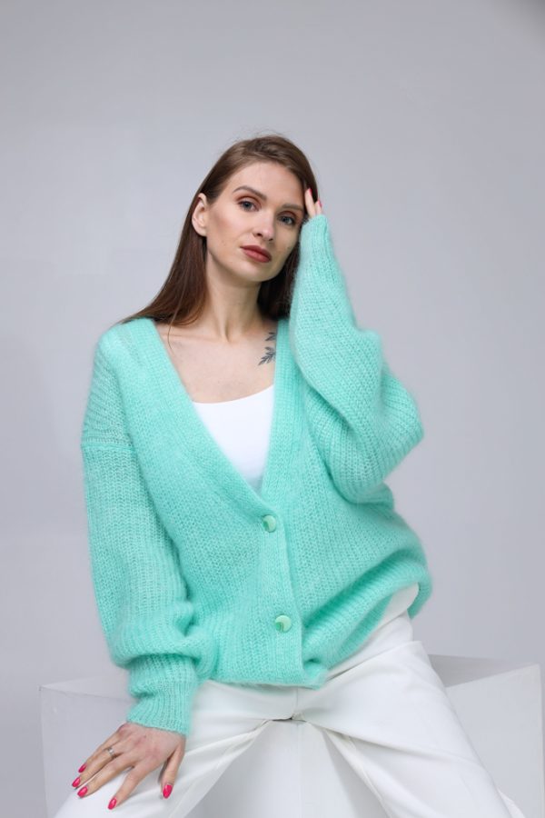 Knitted Mohair and Silk Cardigan