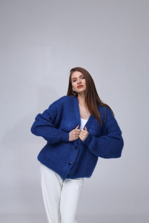 Knitted Mohair and Silk Cardigan