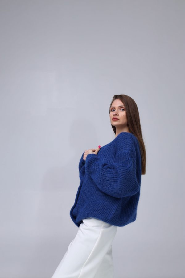 Knitted Mohair and Silk Cardigan - Image 2