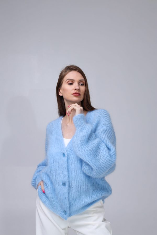 Knitted Mohair and Silk Cardigan