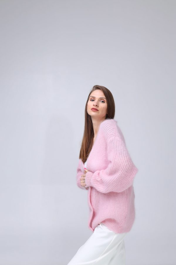 Knitted Mohair and Silk Cardigan - Image 2