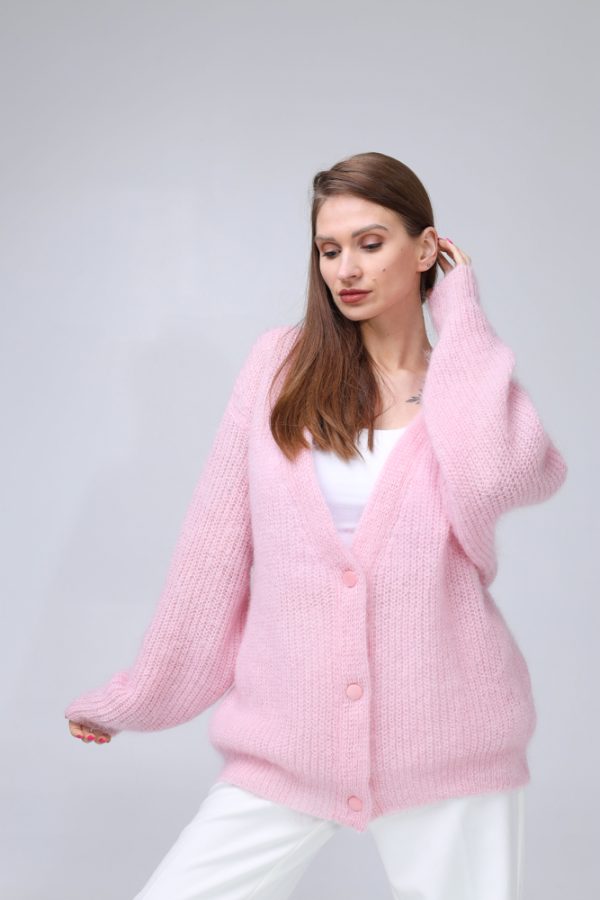 Knitted Mohair and Silk Cardigan