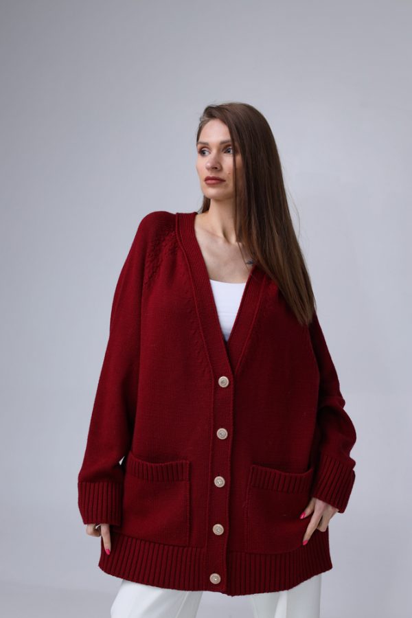 Knitted cardigan 100% Merino wool